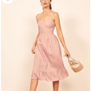 Reformation Eileen Linen Midi Dress